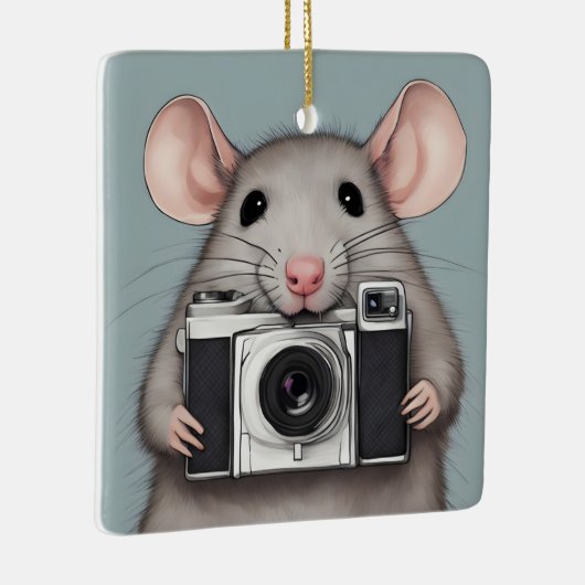 Ornement En Céramique Photographe de Cute Rat (Droite)