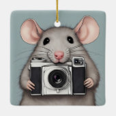 Ornement En Céramique Photographe de Cute Rat (Dos)
