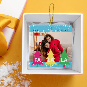 Ornement En Céramique Photographie de Neon Fa La La Christmas