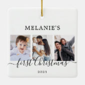 Ornement En Céramique Photos multiples premier Noël Bébé Ornament en cér (Dos)