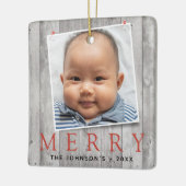 Ornement En Céramique Photos Rustiques En Pindu Joyeux Vacances (Gauche)