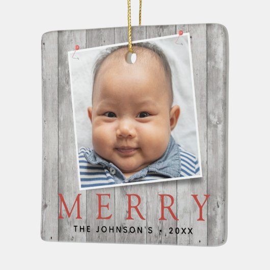 Ornement En Céramique Photos Rustiques En Pindu Joyeux Vacances (Gauche)