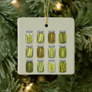 Ornement En Céramique Picker Lover Vintage Canned Pickles Jar Noël