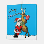 Ornement En Céramique Pickleball Partners Père Noël & Reindeer Sleightin (Gauche)