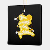 Ornement En Céramique Pickleball - Rire en direct Jouer Pickleball (Gauche)