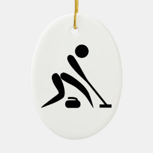 Ornement En Céramique Pictogramme de curling