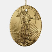 Ornement En Céramique Pièce Gold Eagle (Droite)