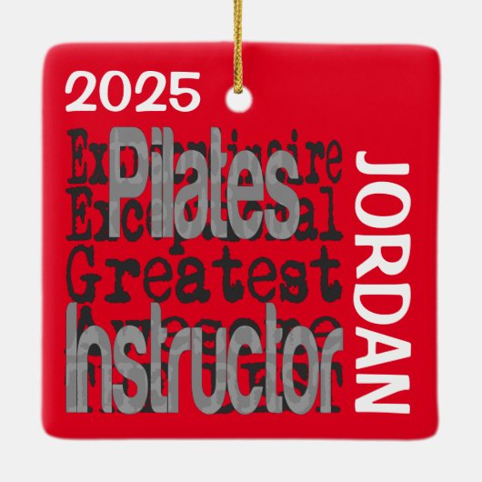 Ornement En Céramique Pilates Instructeur Extraordinaire CUSTOM (Dos)