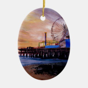 Ornement En Céramique Pilier de Santa Monica au coucher du soleil
