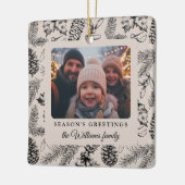 Ornement En Céramique Pine Cone Fête Photo (Gauche)