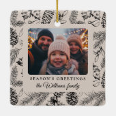 Ornement En Céramique Pine Cone Fête Photo (Dos)