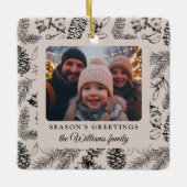 Ornement En Céramique Pine Cone Fête Photo (Devant)