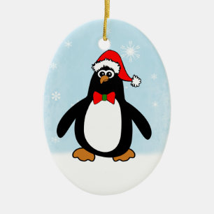 Ornement En Céramique Pingouin de Noël