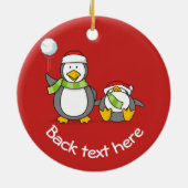 Ornement En Céramique Pingouins de Noël (Dos)