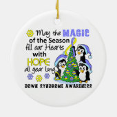 Ornement En Céramique Pingouins syndrome de Down de Noël (Dos)