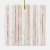 Ornement En Céramique Pink Christmas Snowflakes Reindeer (Dos)