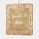 Ornement En Céramique Pink Gold Glitz Sparkle Zebra Print      (Gauche)
