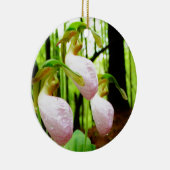 Ornement En Céramique Pink Lady Slipper sauvage orchidée (Droite)