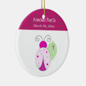 Ornement En Céramique Pink Ladybug Baby First Christmas (Droite)