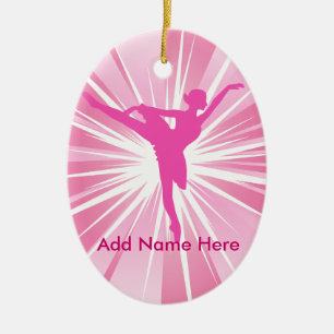Ornement En Céramique Pink Star Ballerina Nom Ornament personnalisable