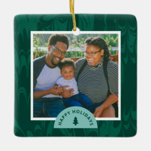 Ornement En Céramique Pins marbrés Noël Photo de Noël