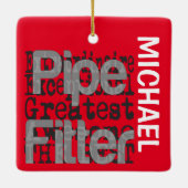 Ornement En Céramique Pipe Fitter Extraordinaire CUSTOM (Dos)