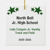 Ornement En Céramique Piste Brown et fille de terrain en vert blanc (Dos)