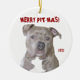ORNEMENT EN CÉRAMIQUE PITBULL JOYEUX PIT-MAS