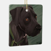 Ornement En Céramique Pitbull noir (Droite)