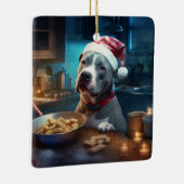 Ornement En Céramique Pitbull Terrier Cookies de Noël (Droite)