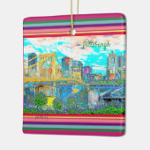 Ornement En Céramique Pittsburgh Orament Retro Photo Art 2 faces (Gauche)