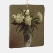 Ornement En Céramique Pivoines dans un vase bleu et blanc (Droite)