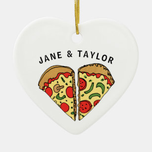 Ornement En Céramique Pizza d'amour personnalisée