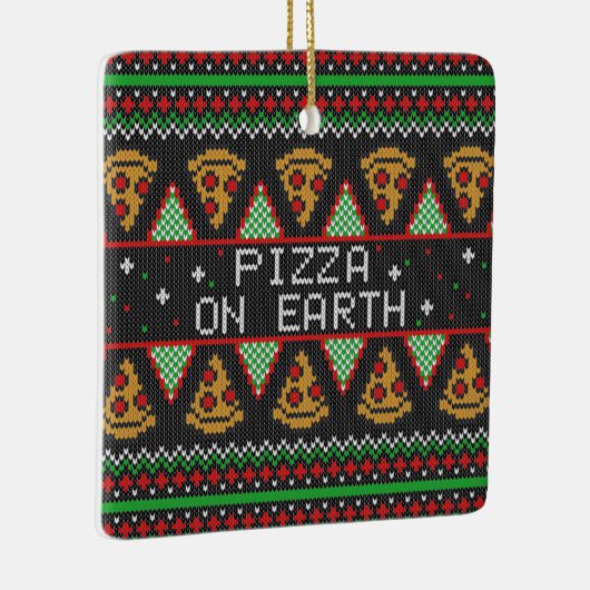 Ornement En Céramique Pizza Ugly Christmas Sweat (Droite)