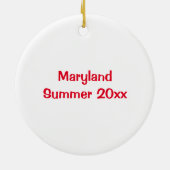 Ornement En Céramique Plage de crustacés du Maryland Rouge (Dos)