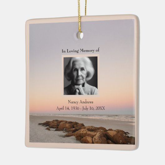 Ornement En Céramique Plage En Mémoire Amoureuse (Gauche)