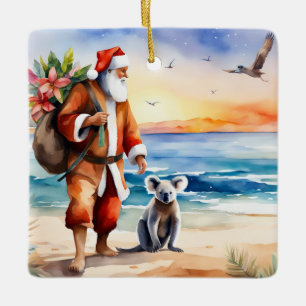 Ornement En Céramique Plage personnalisée Koala Bear Noël australien