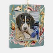 Ornement En Céramique Plage photo pour animaux personnalisés Noël (Droite)