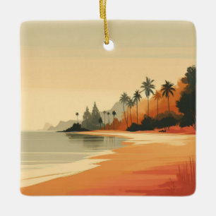Ornement En Céramique Plage vintage/rétro/tropicale