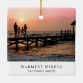 Ornement En Céramique Plage Warmest Warmest Photo Noël moderne (Dos)
