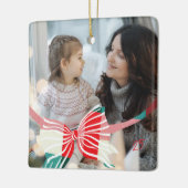 Ornement En Céramique Plaid Bow Yearly Keepsaké Photos Noël (Gauche)