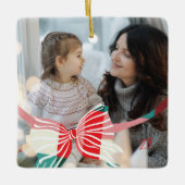 Ornement En Céramique Plaid Bow Yearly Keepsaké Photos Noël (Devant)