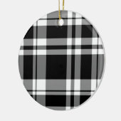 Ornement En Céramique Plaid noir et blanc (Gauche)