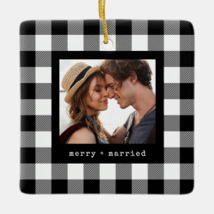Ornement En Céramique Plaid photo de mariée mariée et mariée
