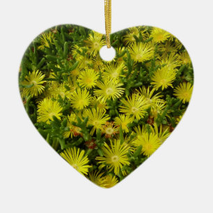 Ornement En Céramique Plante de glace dorée Fleurs jaunes