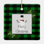 Ornement en céramique plaqué Snowman Green Buffalo (Dos)