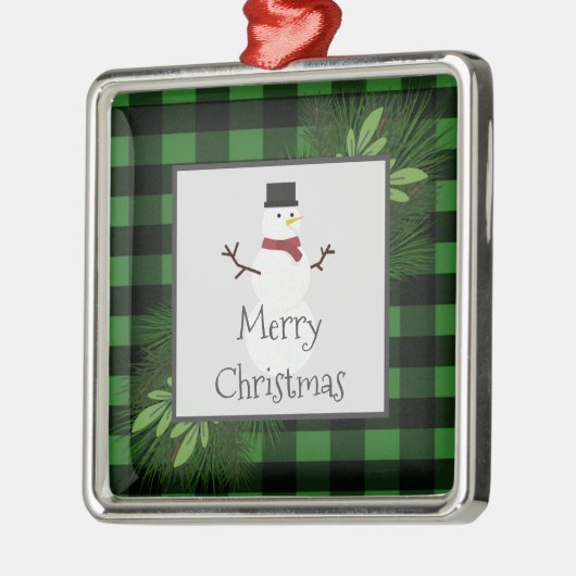 Ornement en céramique plaqué Snowman Green Buffalo (Gauche)