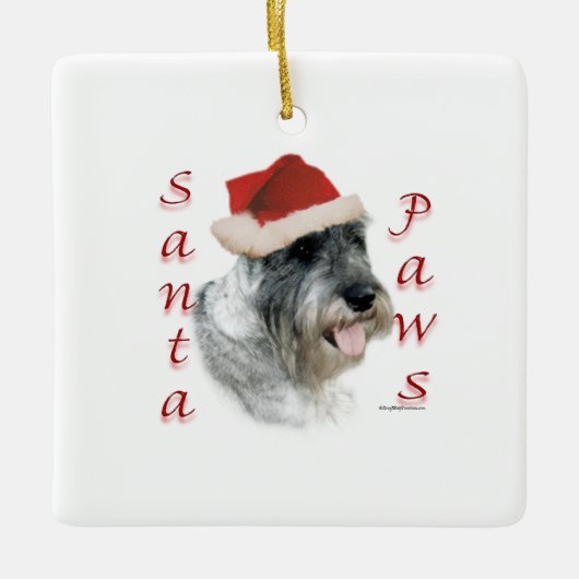 Ornement En Céramique Plaques Père Noël Schnauzer Standard (Devant)