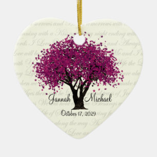 Ornement En Céramique Plum Purple Tree photo Mariage