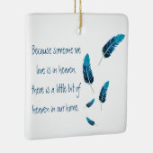 Ornement en céramique | Plume | Bleu (Droite)